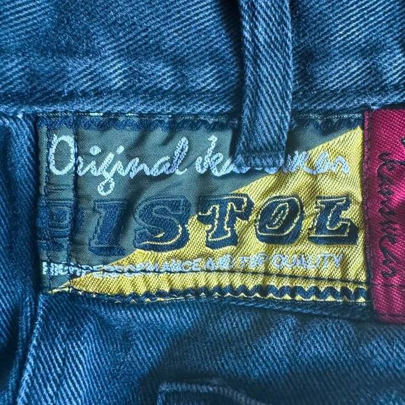 Vintage Pistol Black Wash Relaxed Leg High Wiast Jeans 28"W - Picture 8 of 9